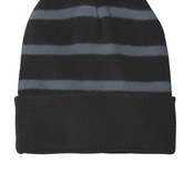 Striped Beanie with Solid Band