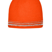 Lined Enhanced Visibility with Reflective Stripes Beanie